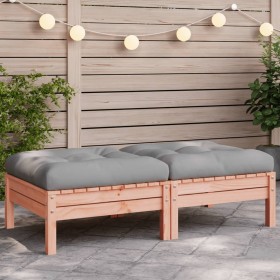 Gartenhocker mit Kissen 2 Stück Douglasienholz von , Modulare Sofas für den Außenbereich - Ref: Foro24-838171, Preis: 95,99 €...