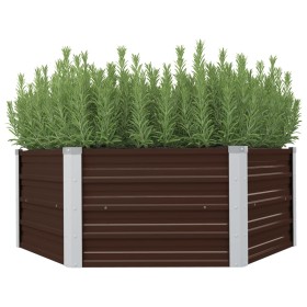 Mesa de cultivo de acero galvanizado marrón 129x129x46 cm de vidaXL, Maceteros y jardineras - Ref: Foro24-45710, Precio: 38,7...