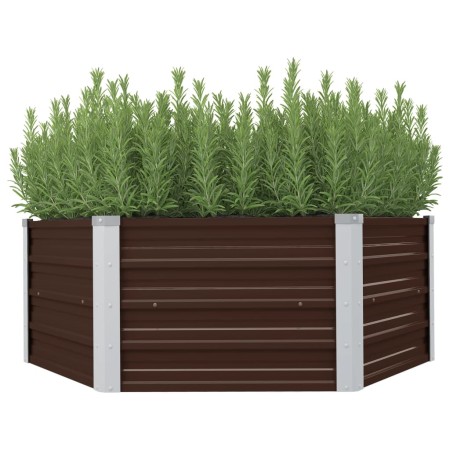 Mesa de cultivo de acero galvanizado marrón 129x129x46 cm de vidaXL, Maceteros y jardineras - Ref: Foro24-45710, Precio: 41,2...