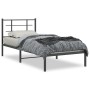 Bed frame with black metal headboard 90x190 cm by , Beds and slatted bases - Ref: Foro24-355553, Price: 66,03 €, Discount: %