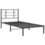 Bed frame with black metal headboard 90x190 cm by , Beds and slatted bases - Ref: Foro24-355553, Price: 66,03 €, Discount: %