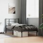 Bed frame with black metal headboard 90x190 cm by , Beds and slatted bases - Ref: Foro24-355553, Price: 66,03 €, Discount: %