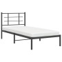 Bed frame with black metal headboard 90x190 cm by , Beds and slatted bases - Ref: Foro24-355553, Price: 66,03 €, Discount: %