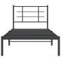 Bed frame with black metal headboard 90x190 cm by , Beds and slatted bases - Ref: Foro24-355553, Price: 66,03 €, Discount: %