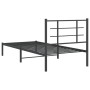 Bed frame with black metal headboard 90x190 cm by , Beds and slatted bases - Ref: Foro24-355553, Price: 66,03 €, Discount: %