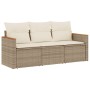 Gartensofa-Set mit beigen Kissen, 3-teilig, PE-Rattan von , Gartensets - Ref: Foro24-3225757, Preis: 252,01 €, Rabatt: %