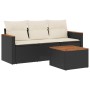 4-piece garden sofa set with black synthetic rattan cushions by , Garden sets - Ref: Foro24-3225762, Price: 238,20 €, Discoun...