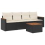 Set de muebles de jardín 5 pzas y cojines ratán sintético negro de , Conjuntos de jardín - Ref: Foro24-3225776, Precio: 295,1...