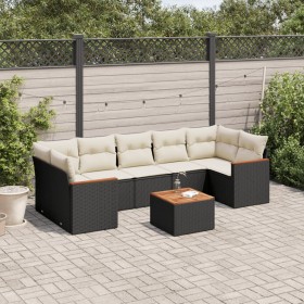 8-teiliges Gartensofa-Set und schwarze synthetische Rattankissen von , Gartensets - Ref: Foro24-3225811, Preis: 514,08 €, Rab...