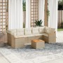 Gartensofa-Set mit beigen Kissen 8 Stück PE-Rattan von , Gartensets - Ref: Foro24-3225813, Preis: 662,68 €, Rabatt: %