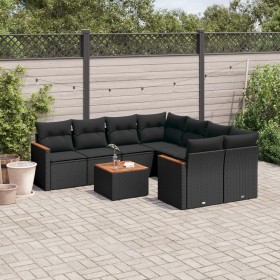 8-teiliges Gartensofa-Set und schwarze synthetische Rattankissen von , Gartensets - Ref: Foro24-3225824, Preis: 533,45 €, Rab...