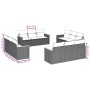 Garden sofa set 12 pieces with black synthetic rattan cushions by , Garden sets - Ref: Foro24-3225832, Price: 773,02 €, Disco...