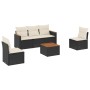 6-teiliges Gartensofa-Set und schwarze synthetische Rattankissen von , Gartensets - Ref: Foro24-3225853, Preis: 346,45 €, Rab...