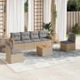 Garden sofa set with beige cushions mix 7 pieces PE rattan by , Garden sets - Ref: Foro24-3225870, Price: 438,49 €, Discount: %