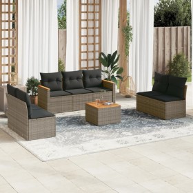 Set de sofás de jardín 8 pzas y cojines ratán sintético gris de , Conjuntos de jardín - Ref: Foro24-3225885, Precio: 469,99 €...