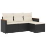 4-piece garden sofa set with black synthetic rattan cushions by , Garden sets - Ref: Foro24-3225902, Price: 241,46 €, Discoun...