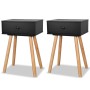 Bedside tables 2 units. Solid pine wood 40x30x61 cm black by vidaXL, Nightstands - Ref: Foro24-244741, Price: 91,19 €, Discou...