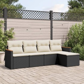 5-teiliges Gartenmöbel-Set und schwarze Kissen aus synthetischem Rattan von , Gartensets - Ref: Foro24-3225916, Preis: 294,67...