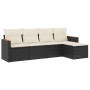 Set de muebles de jardín 5 pzas y cojines ratán sintético negro de , Conjuntos de jardín - Ref: Foro24-3225916, Precio: 294,6...