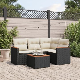 5-teiliges Gartenmöbel-Set und schwarze Kissen aus synthetischem Rattan von , Gartensets - Ref: Foro24-3225937, Preis: 311,93...