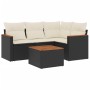 Set de muebles de jardín 5 pzas y cojines ratán sintético negro de , Conjuntos de jardín - Ref: Foro24-3225937, Precio: 322,8...