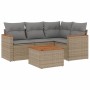 Gartensofa-Set mit beigem Kissenmix, 5-teilig aus PE-Rattan von , Gartensets - Ref: Foro24-3225940, Preis: 346,41 €, Rabatt: %