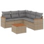 Gartensofa-Set mit beigem Kissenmix, 6-teilig, PE-Rattan von , Gartensets - Ref: Foro24-3225968, Preis: 397,06 €, Rabatt: %