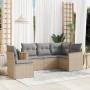 Gartensofa-Set mit beigem Kissenmix, 5-teilig aus PE-Rattan von , Gartensets - Ref: Foro24-3225975, Preis: 343,99 €, Rabatt: %