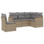 Gartensofa-Set mit beigem Kissenmix, 5-teilig aus PE-Rattan von , Gartensets - Ref: Foro24-3225975, Preis: 343,99 €, Rabatt: %