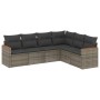 6-piece garden furniture set and gray synthetic rattan cushions by , Garden sets - Ref: Foro24-3226004, Price: 399,99 €, Disc...