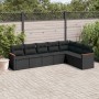 7-teiliges Garten-Essset und schwarze Kissen aus synthetischem Rattan von , Gartensets - Ref: Foro24-3226027, Preis: 434,79 €...