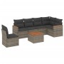 7-piece garden sofa set with gray PE rattan cushions by , Garden sets - Ref: Foro24-3226025, Price: 443,67 €, Discount: %