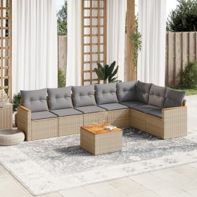 Gartensofa-Set mit beigem Kissenmix, 8-teilig aus PE-Rattan von , Gartensets - Ref: Foro24-3226038, Preis: 528,99 €, Rabatt: %