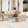 Gartensofa-Set mit beigen Kissen 8 Stück PE-Rattan von , Gartensets - Ref: Foro24-3226044, Preis: 594,05 €, Rabatt: %