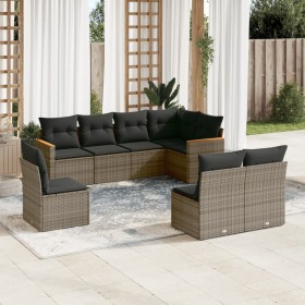 Set de sofás de jardín 8 pzas y cojines ratán sintético gris de , Conjuntos de jardín - Ref: Foro24-3226046, Precio: 497,31 €...