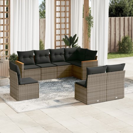 8-piece garden sofa set and gray synthetic rattan cushions by , Garden sets - Ref: Foro24-3226046, Price: 496,05 €, Discount: %