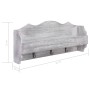 Perchero de pared de madera gris 50x10x23 cm de vidaXL, Percheros para sombreros y abrigos - Ref: Foro24-284230, Precio: 33,1...