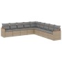 Gartensofa-Set mit beigem Kissenmix, 9-teilig aus PE-Rattan von , Gartensets - Ref: Foro24-3226059, Preis: 579,34 €, Rabatt: %