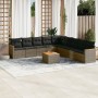 10-piece garden sofa set with gray synthetic rattan cushions by , Garden sets - Ref: Foro24-3226067, Price: 599,63 €, Discoun...