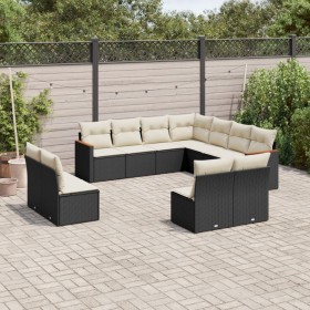 11-teilige Gartensofagarnitur und schwarze synthetische Rattankissen von , Gartensets - Ref: Foro24-3226084, Preis: 653,44 €,...