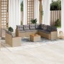 Garden sofa set with beige cushions 10 pieces synthetic rattan by , Garden sets - Ref: Foro24-3226108, Price: 680,99 €, Disco...