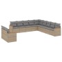 Gartensofa-Set mit beigem Kissenmix, 11-teilig aus PE-Rattan von , Gartensets - Ref: Foro24-3226129, Preis: 731,74 €, Rabatt: %