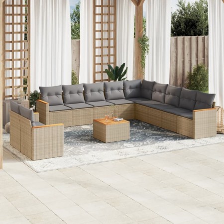 Garden sofa set with beige cushions mix 12 pieces PE rattan by , Garden sets - Ref: Foro24-3226136, Price: 790,87 €, Discount: %