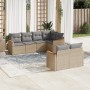 Gartensofa-Set mit beigem Kissenmix, 7-teilig aus PE-Rattan von , Gartensets - Ref: Foro24-3226143, Preis: 495,91 €, Rabatt: %