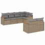 Gartensofa-Set mit beigem Kissenmix, 7-teilig aus PE-Rattan von , Gartensets - Ref: Foro24-3226143, Preis: 495,91 €, Rabatt: %