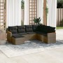 7-piece garden sofa set with gray PE rattan cushions by , Garden sets - Ref: Foro24-3226207, Price: 443,63 €, Discount: %