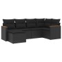 6-piece garden sofa set and black synthetic rattan cushions by , Garden sets - Ref: Foro24-3226174, Price: 361,48 €, Discount: %