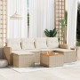 7-piece garden sofa set and beige synthetic rattan cushions by , Garden sets - Ref: Foro24-3226226, Price: 481,39 €, Discount: %