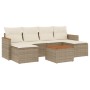 7-piece garden sofa set and beige synthetic rattan cushions by , Garden sets - Ref: Foro24-3226226, Price: 481,39 €, Discount: %