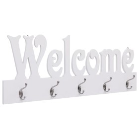 WELCOME white wall coat rack 74x29.5 cm by vidaXL, Hat and coat racks - Ref: Foro24-284247, Price: 34,58 €, Discount: %